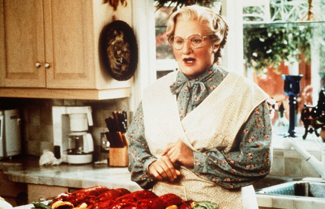 Editorial use only. No book cover usage. Mandatory Credit: Photo by 20th Century Fox/Blue Wolf/Kobal/Shutterstock (5882306b) Robin Williams Mrs Doubtfire - 1993 Director: Chris Columbus 20th Century Fox/Blue Wolf USA Scene Still Comedy Madame Doubtfire